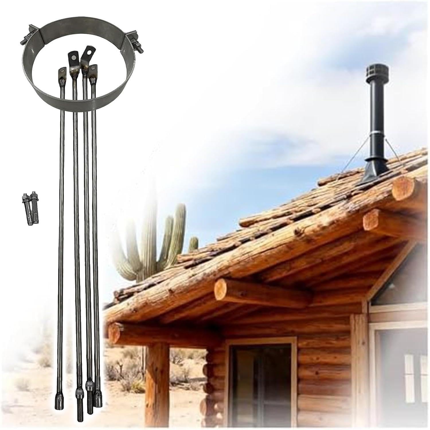 Collare Reggi Tubo Supporto stabilizzante della condotta, Regolabile Stufa Protezione Brace Holder con Viti di Installazione(Hoop Dia 8.0cm(3 1/8"))