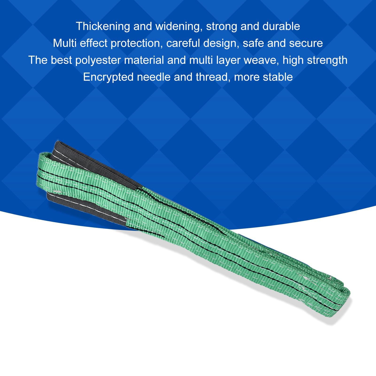 Elingues de Levage Sangle de Levage Robuste 2T Sangle Demenagement Lifting Straps Plate en Polyester pour Machines de Navires (4 m (13,12 pieds))