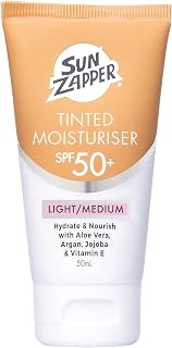 Tinted Moisturiser SPF 50 Face Moisturiser with Tinted Sunscreen for Face - Sun Zapper Australian BB Cream Light/Medium