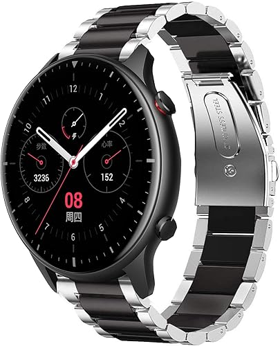 YOUKEI - Correa de repuesto de metal de acero inoxidable compatible con Amazfit GTR 2 Smartwatch
