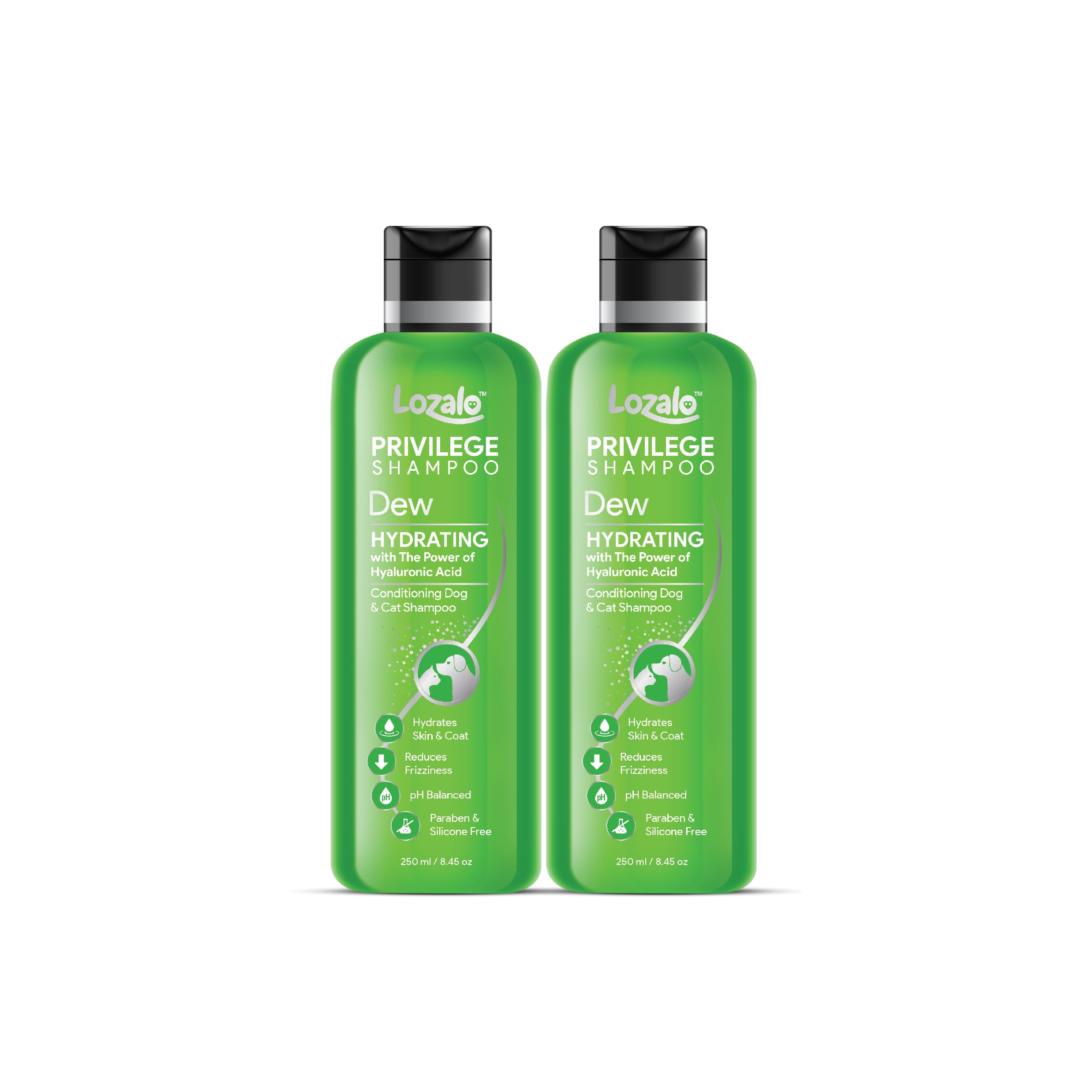 Lozalo Privilege Pet Conditioning Shampoo- 500 ml, Pack of 2x250 ml, Dew | Hydrating Shampoo with Hyaluronic Acid | Coat Cleansing, Paraben Free Shampoo for Dogs and Cats (B0CXDZN3YJ) Amazon Price History, Amazon Price Tracker