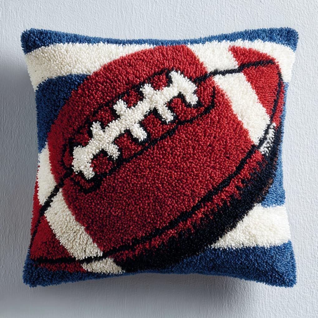 WallustrioaW Latch Hook Pillow Case Kits,Baseball