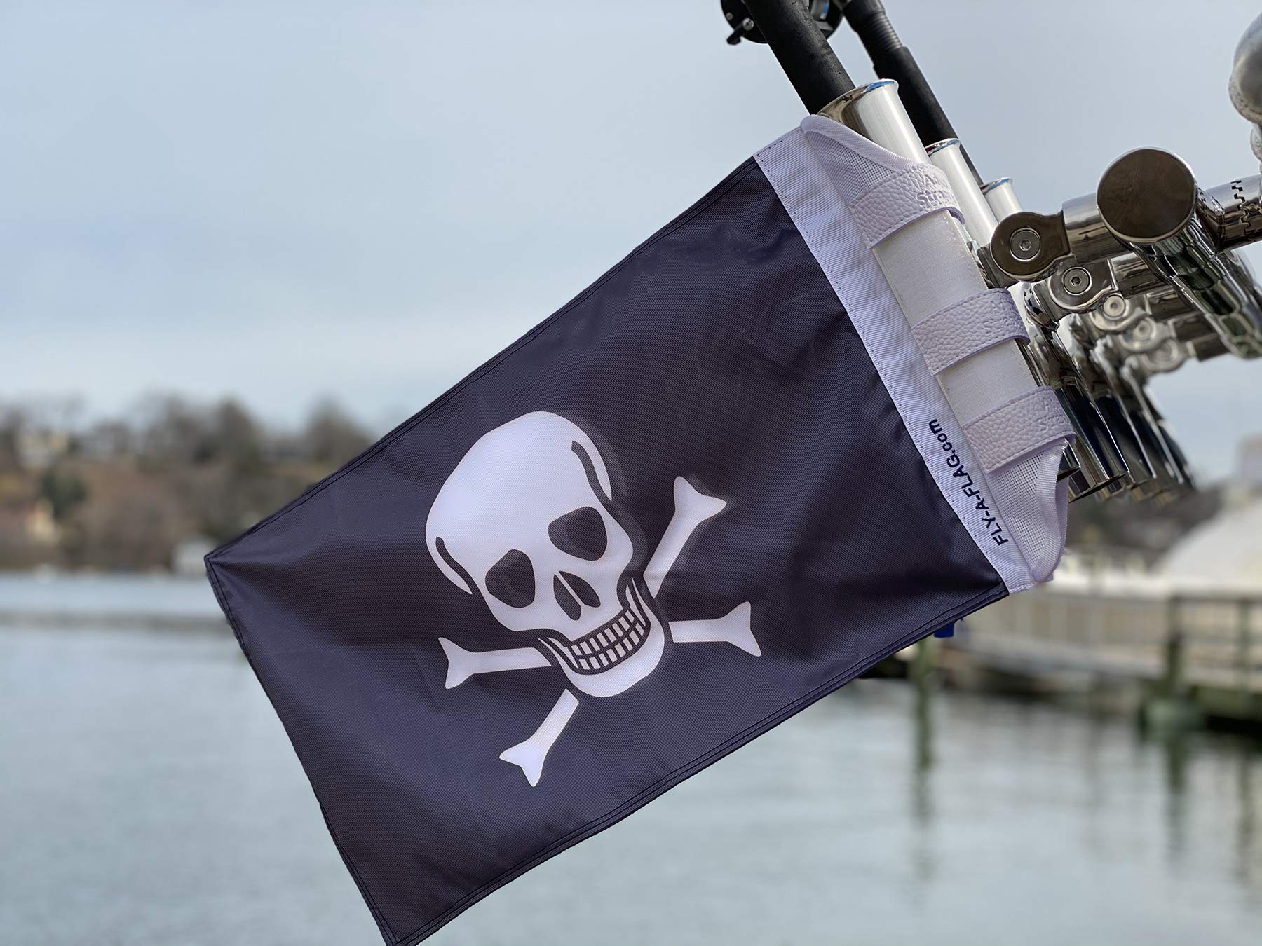 Fly a Flag Jolly Rogers Flag, Attaches to Any Rod Holder, Rocket Launcher, Vertical Pole or Post