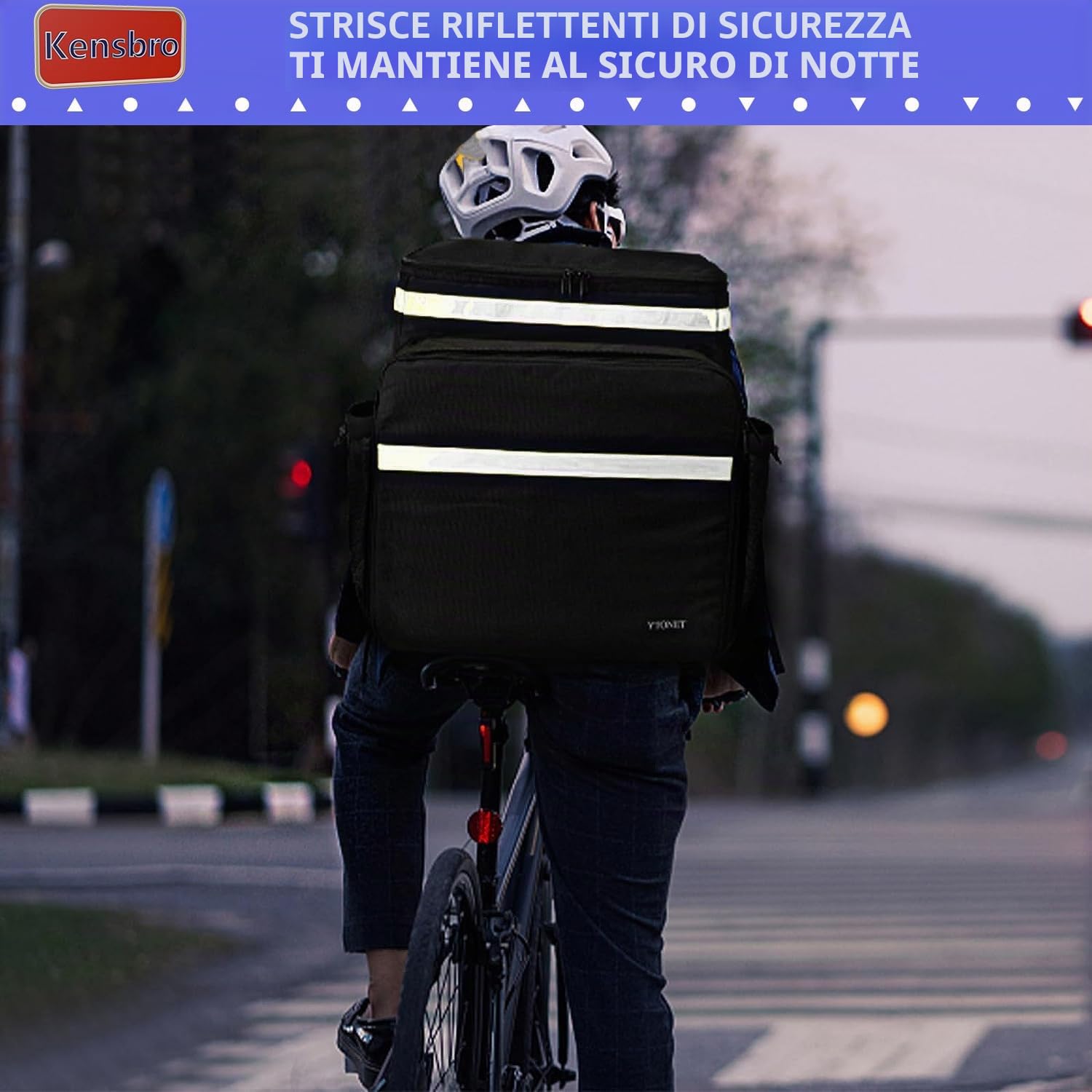 Zaino impermeabile, isolato per la consegna di cibo, grande borsa frigo, per pizza, gite, campeggio, spiaggia, viaggi all'aperto, barbecue, 38 x 36 x 38 cm