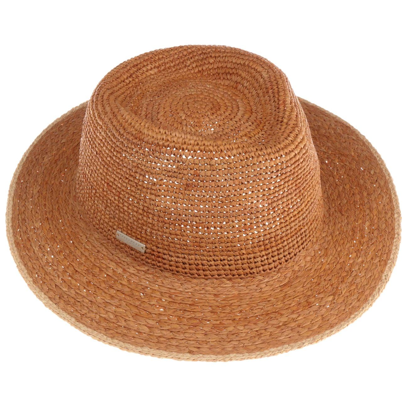 Seeberger Sombrero de rafia Crochet Crown Mujer/Hombre - Sombreros de Playa Sol de Paja Primavera/Verano