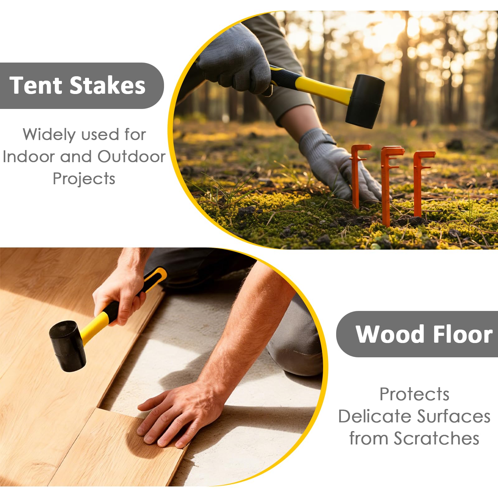 Rubber Mallet Hammer - Protect Surfaces & Reduce Fatigue -5
