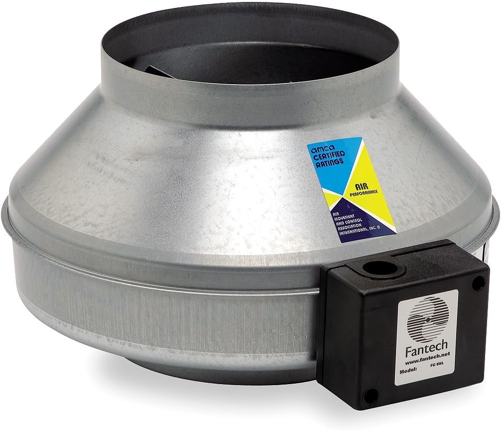 Fantech FG6 Inline Exhaust Fan, 257 CFM, Centrifugal - for 6" Duct