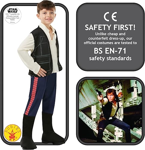 Miniatura 2 de Rubies Disfraz de Han Solo de Lucas Films Star Wars, clásico, para niños., M, Como se muestra