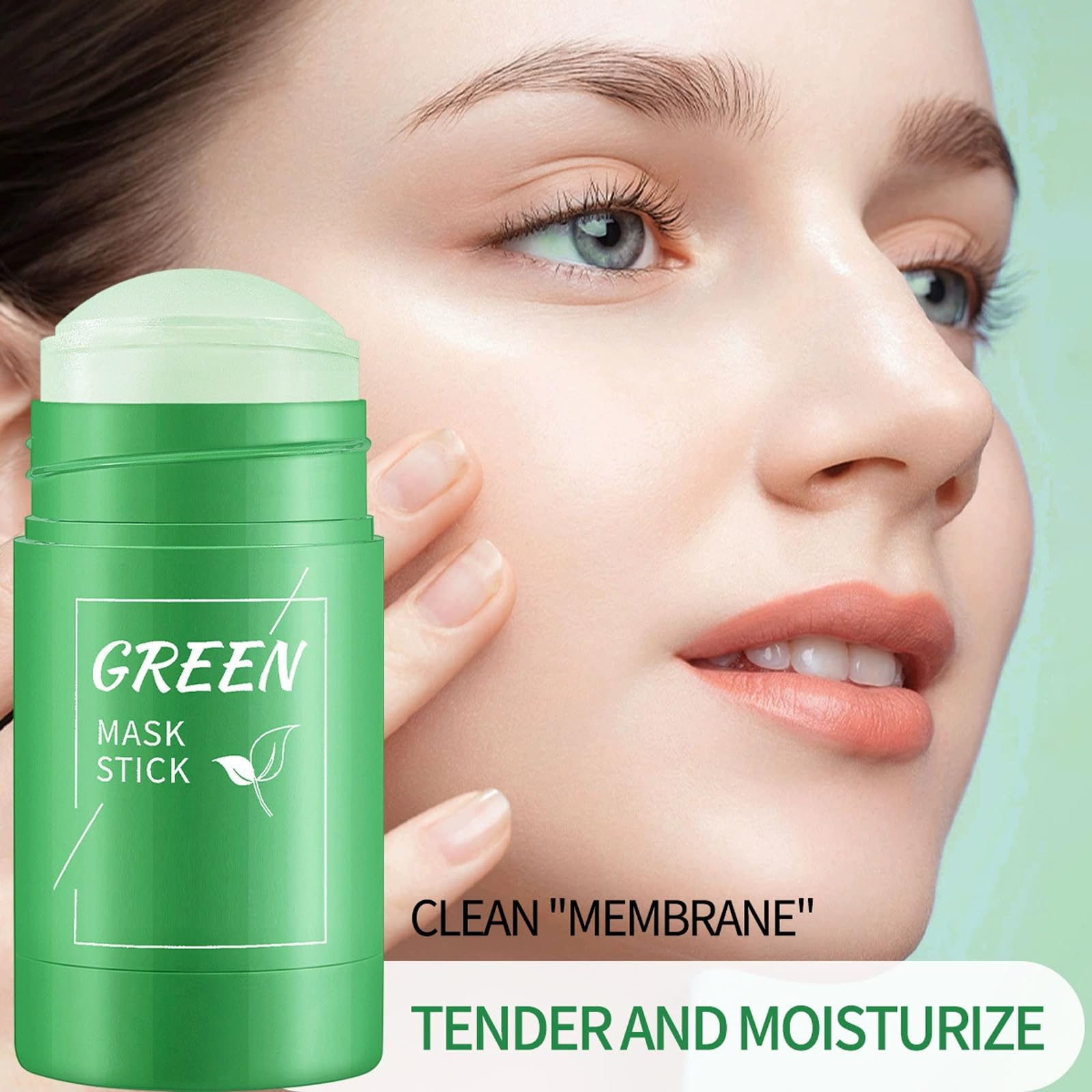 2 Sticks Masque Au Thé Vert - Masque Visage Vert, Soin Purifiant, Neuf Sous Emballage