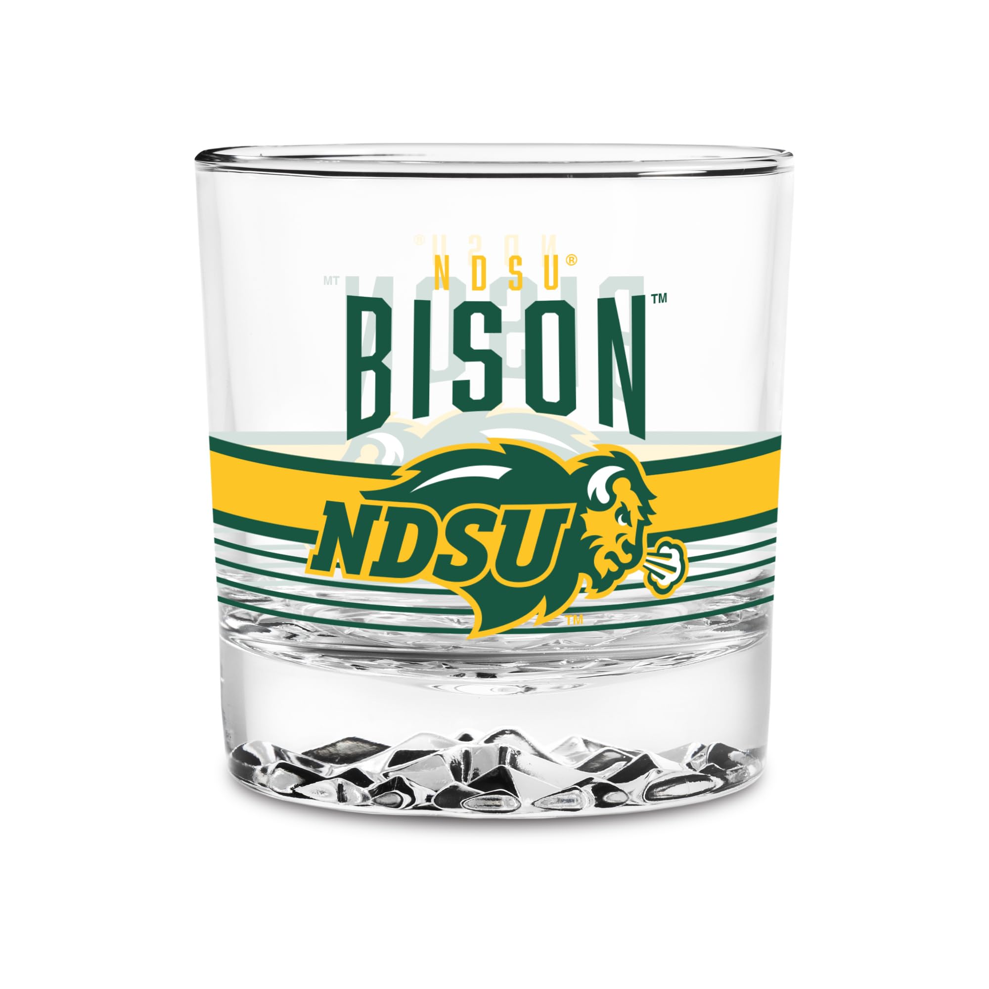 Rico Industries Team Color Ncaa North Dakota State Bison Standard 11.5Oz Rocks Glass – Heavy Base Clear Glass Tumbler, Durable Whiskey Cocktail Drinking Glass For Home Bar, Kitchen, Or Entertaining