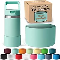 Vista 20 de Jmoe USA Bota de silicona para botella Yeti Rambler Jr de 12 y 18 onzas, funda de 0.079 in, funda antideslizante, protector para la parte inferior