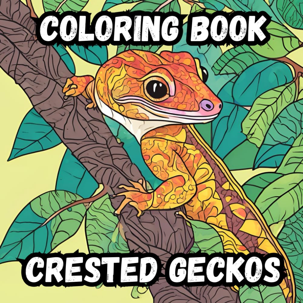 A Serene Adventure: Crested Geckos, Adult Coloring Book: Relax and Unwind with the Beauty of Crested Geckos