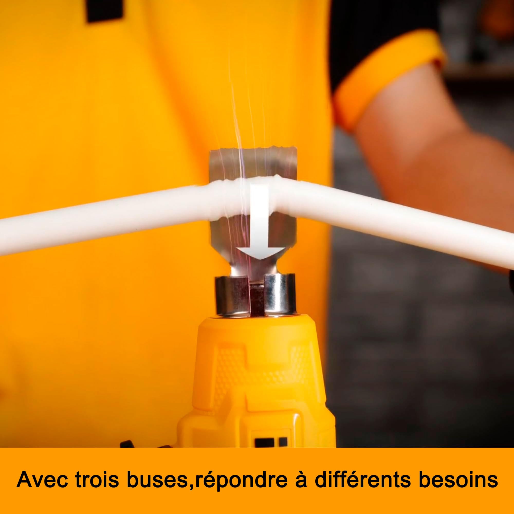 INGCO Pistolet à Air Chaud sans Fil 20V Contrôle de Température Variable, 300/550 °C, Decapeur Thermique Portable avec Batterie 4,0 Ah, Chargeur, 3 Buses, pour Travaux Manuels HGLI20025