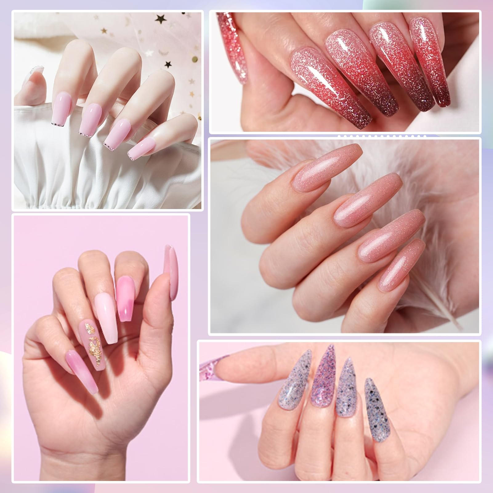 Milai Kit Ongle Gel UV Complet 180W Lampe,Kit Acrylique Ongles Avec Ponceuse pour Ongles - Pour poudre acrylique - DIY