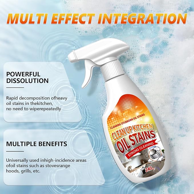 Limpiador multiusos para cocina, elimina manchas de aceite, 240 ml miniatura 2