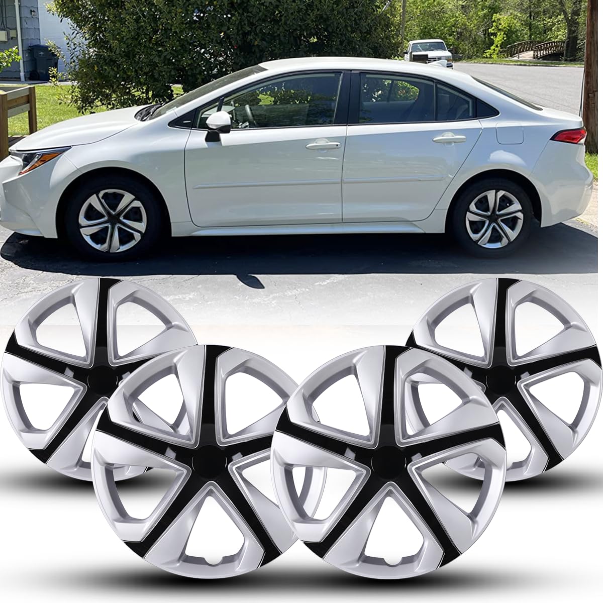 16 Inch Hubcaps Fit for 2016-2026 Honda Civic Sedan [2016 2017 2018 2019 2020 2021 2022 2023 2024 2025 2026 Honda Civic] Wheel Covers,[Only Fit Iron