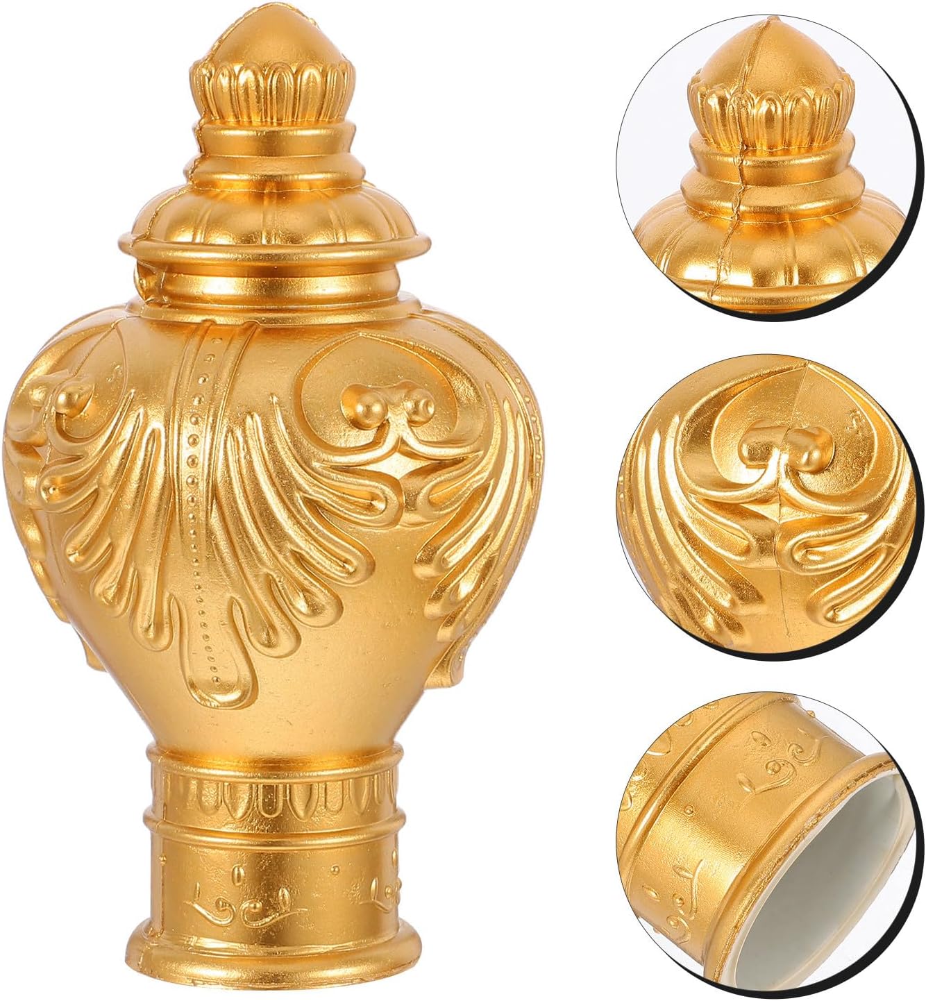 10pcs Plastic Curtain Pole Finials for 26-28mm Rail Golden