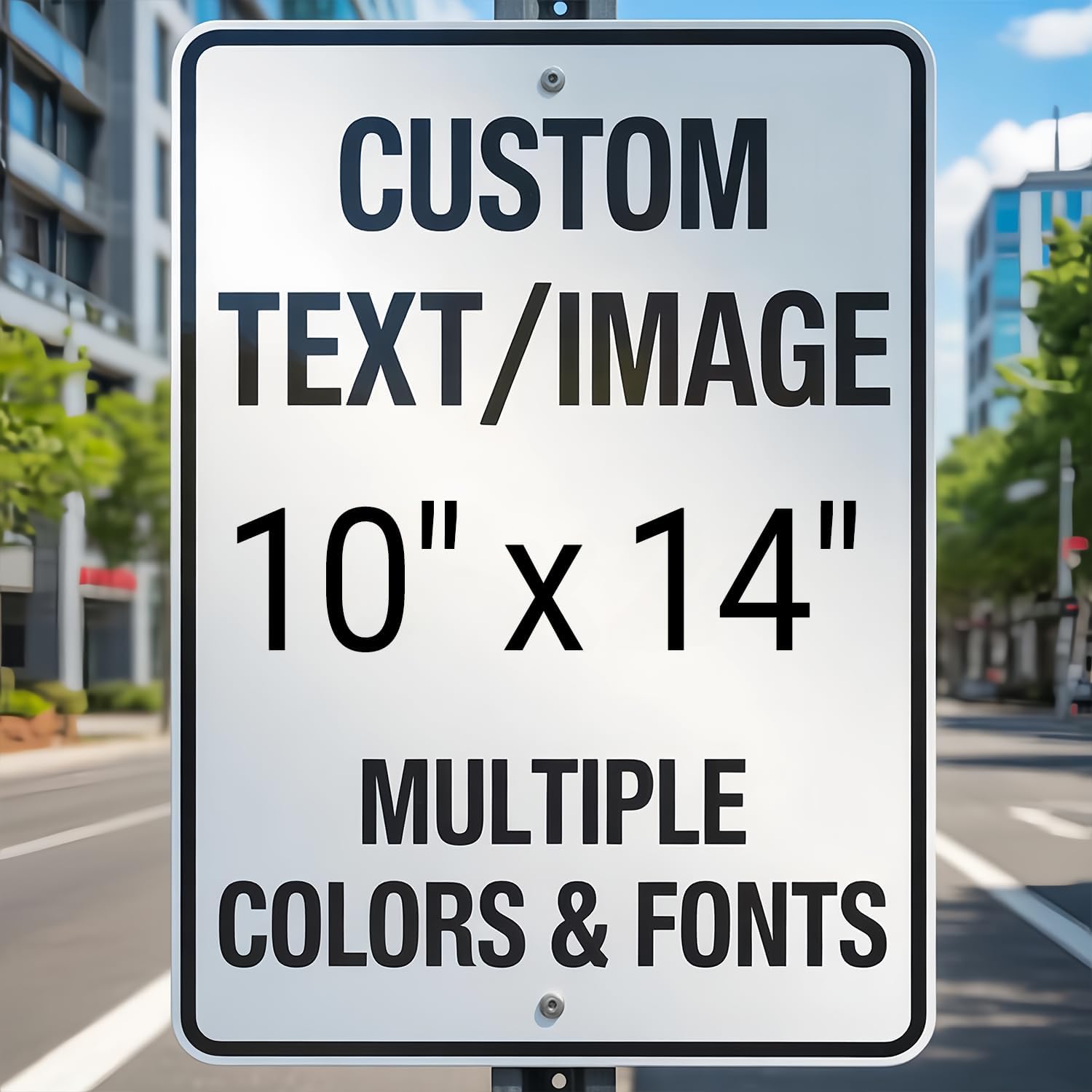 Custom Personalized Metal Sign For Outdoor, 22x16 Inch Durable Rust-Free Aluminum with Reflective Option, Single/Double Sided, Use for Storefront, Office Wall, or Outdoor Fence Display.