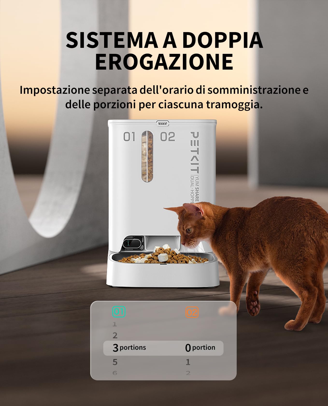 PETKIT 5L Distributore Automatico Cibo Gatti con Telecamera, 1080P HD Distributore Automatico Cibo Cani,2.4G WiFi,Posizione AI Pet,1-10 Pasti/Giorno,Ciotola in Acciaio Inox 304,Ultima Versione
