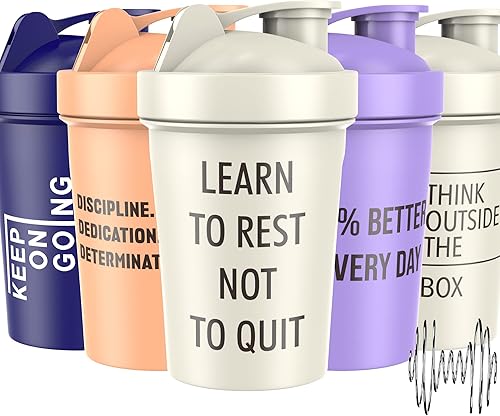 Paquete de 5 botellas mezcladoras de proteínas para mezclas de proteínas, 20 onzas, vasos mezcladores aptos para lavavajillas para batidos de