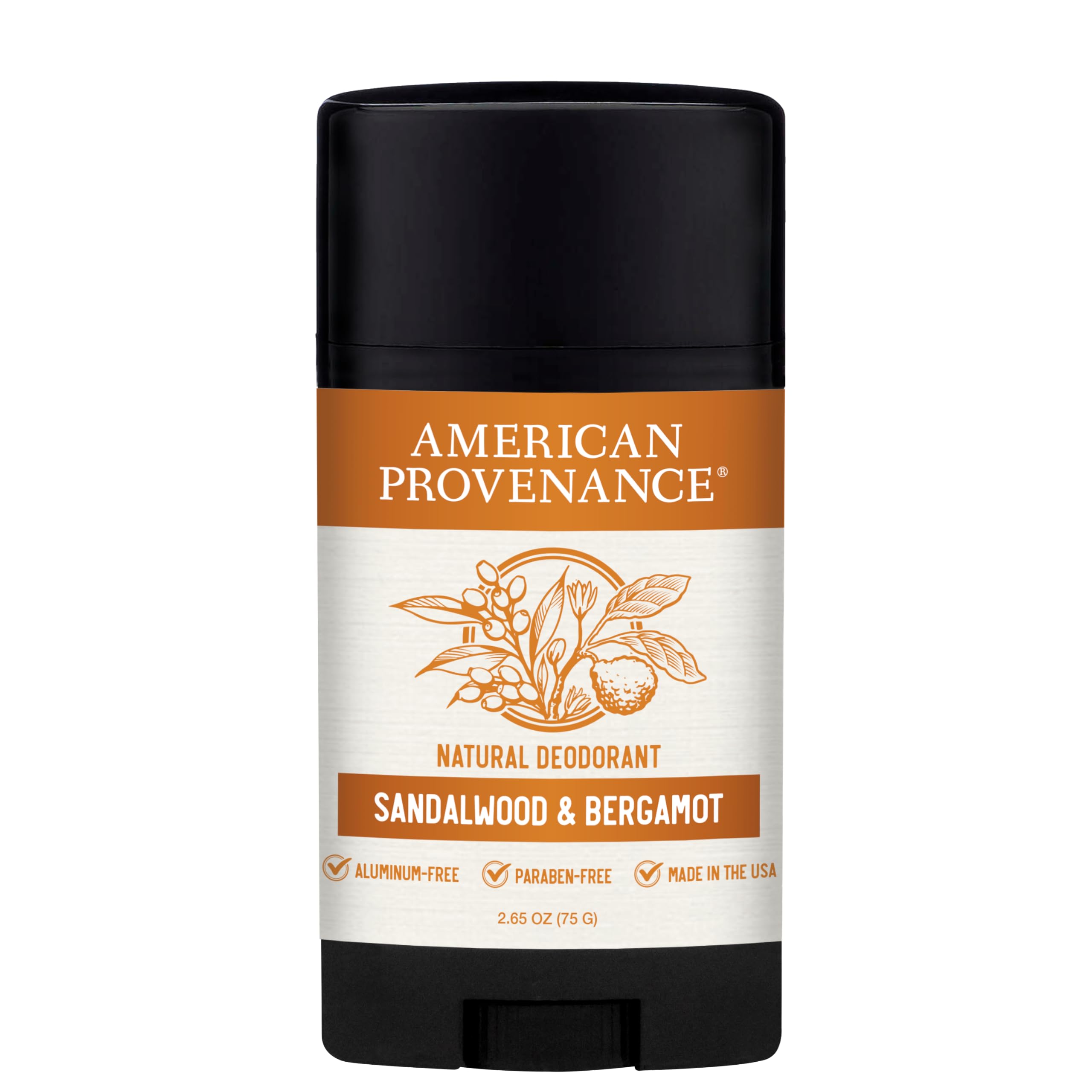American Provenance All Natural Deodorant for Men - Aluminum Free Deodorant for Men that Lasts All Day - Made in the USA with Essential Oils & Cruelty Free - Sa