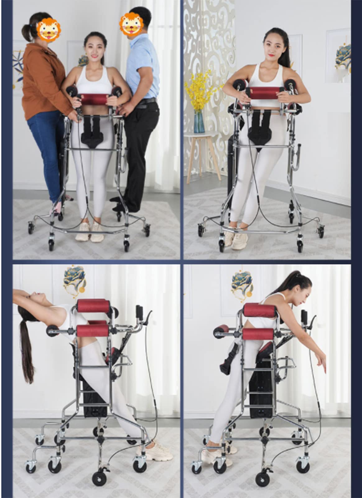 Dorosły stojący sprzęt do chodzenia po udarze Hemiplegia Trening pacjentów Sprzęt rehabilitacyjny Osoby w podeszłym wieku i niepełnosprawne Wspomagane chodzenie Stojąca rama,Blue,A
