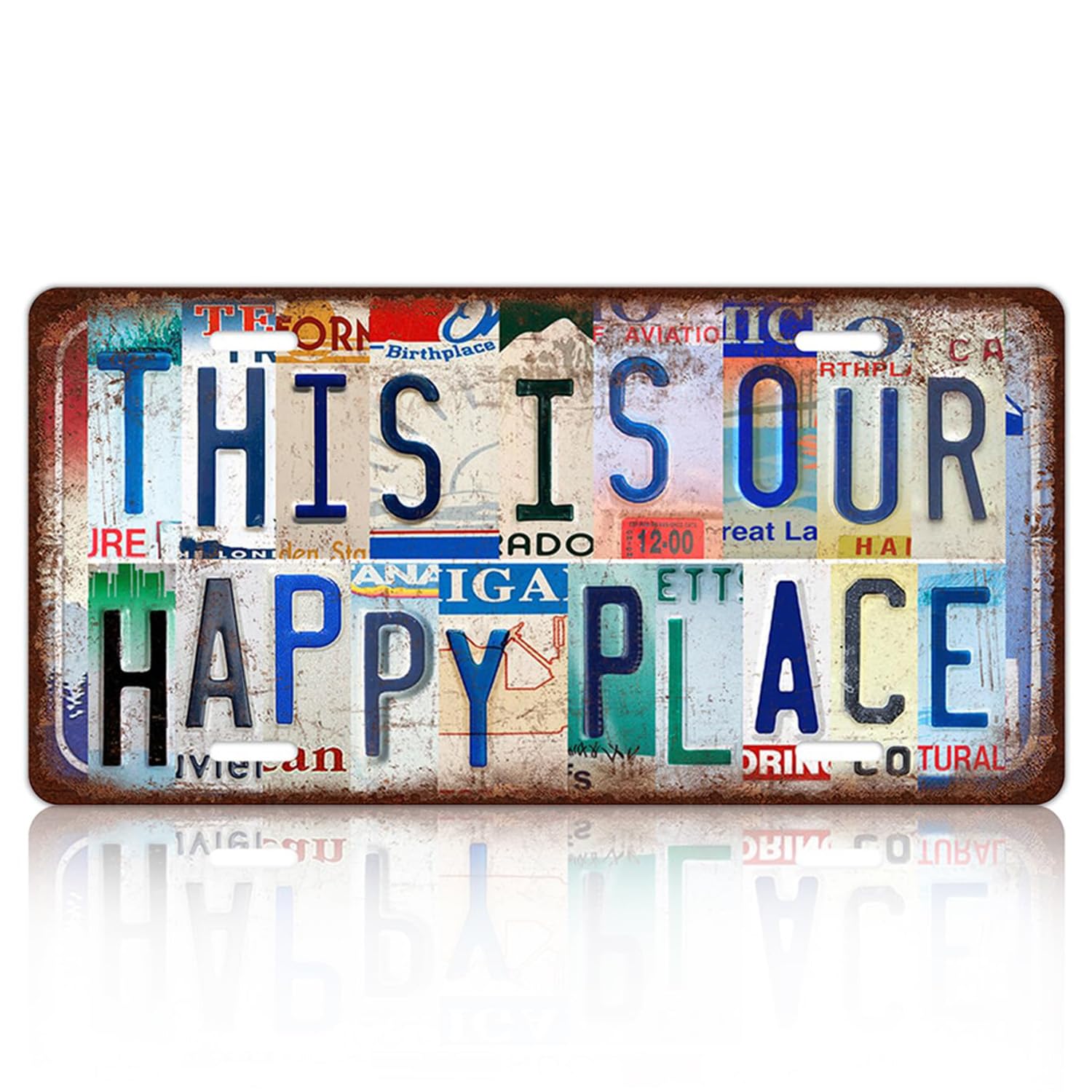 Vintage License Plate Wall Decor