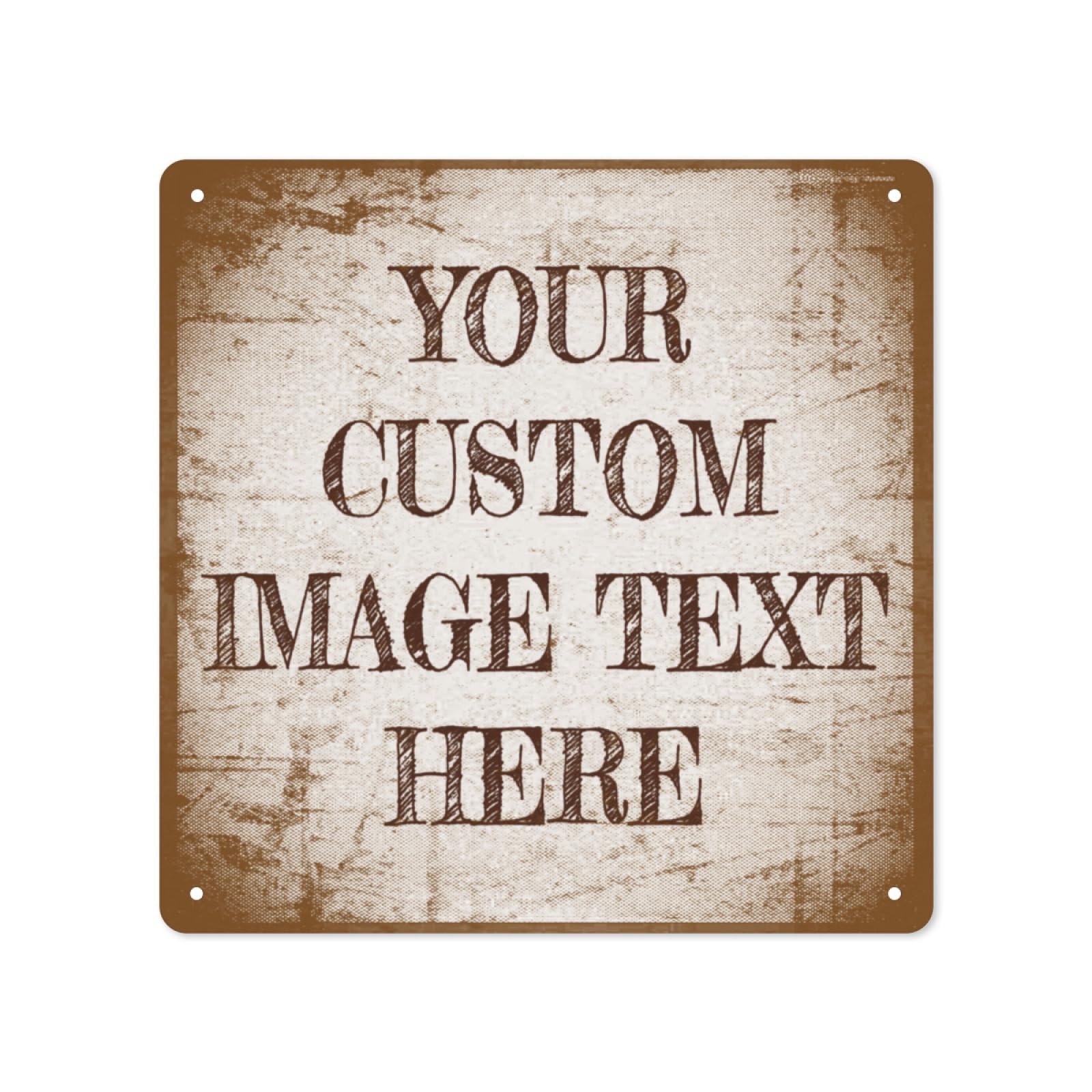 Custom Outdoor Metal Sign for Delivery Office, Wedding, Business, Bar - Personalized Vintage Retro Design - Add Your Text, Logo, Image - 12x12in