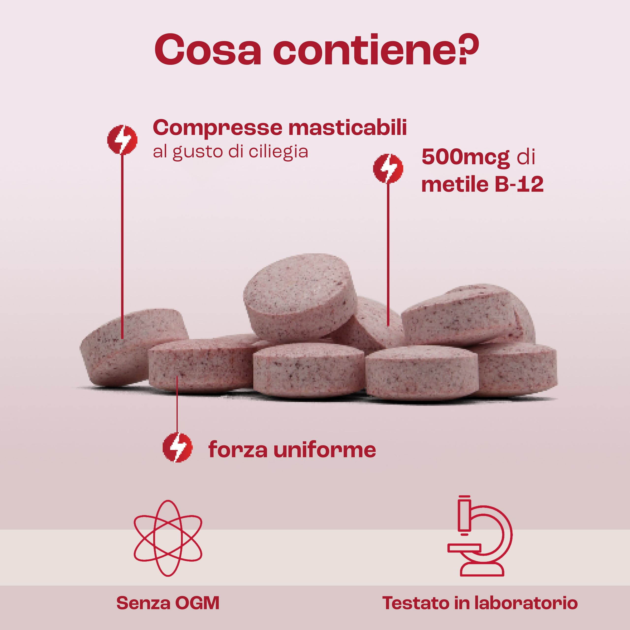 Jarrow Formulas, Methyl B12, 500mcg, Gusto Ciliegia, 100 Compresse masticabili vegano, Testato in Laboratorio, Senza Glutine, Vegetariano, Senza Soia, Senza OGM