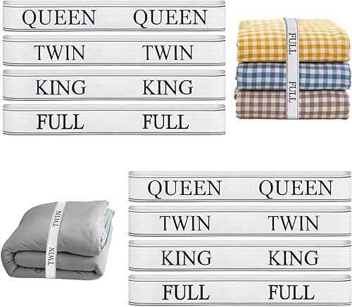 LEAYATST Bandas organizadoras de sábanas de 8 piezas, organizador elástico de almacenamiento de sábanas para armario de lino, etiquetas para guardar