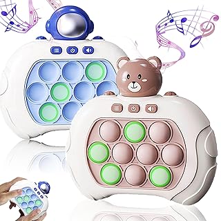 Jastown 2 PCs quick push game console,push game,push bubble pop puzzle game,light up pop it pro,electronic pop it game,push pop,Hand -eye coordination game for Kids Adults