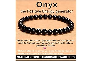 AD 6MM Prime Black Onyx Healing Bracelet with Reiki Natural Gemstone Beads