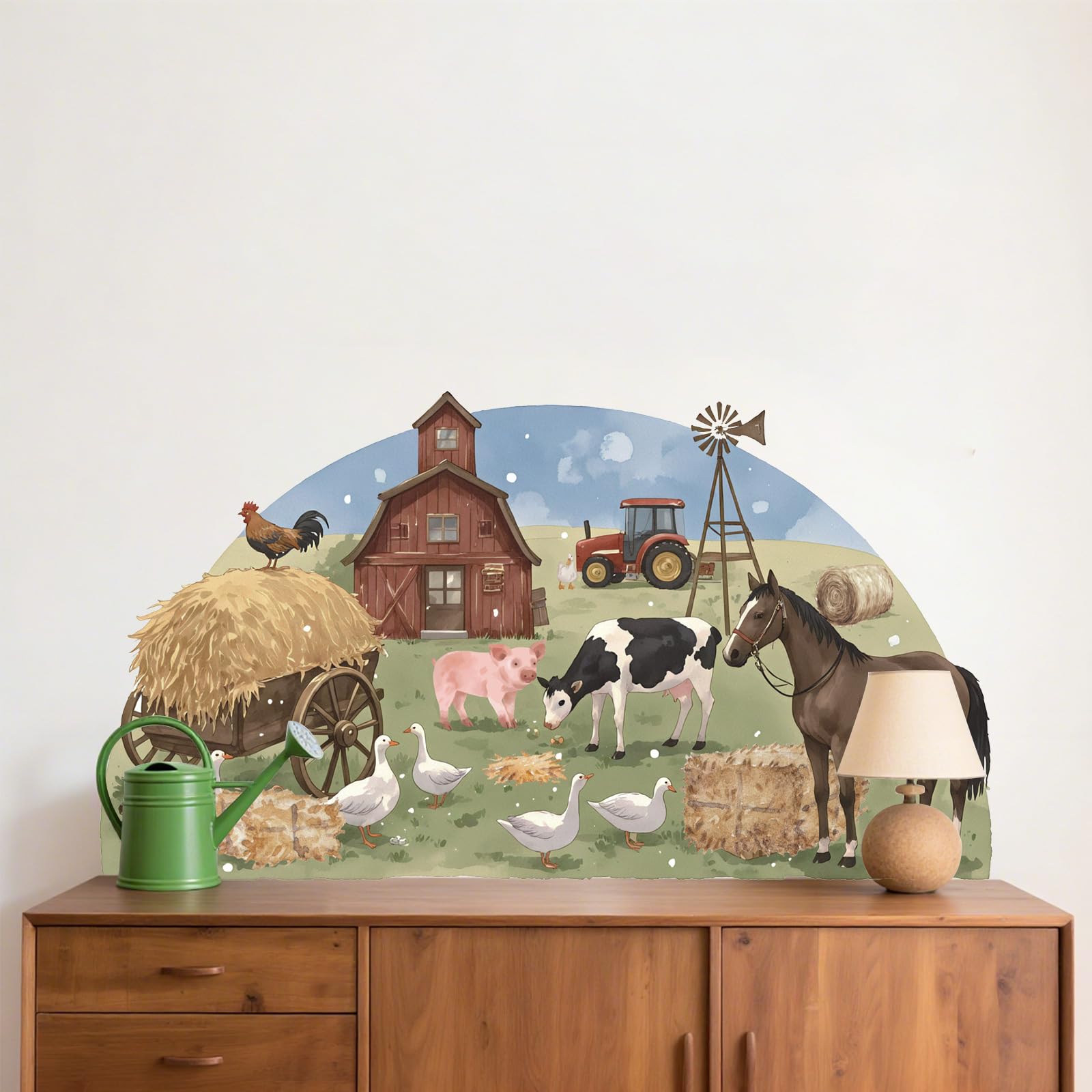 TOARTi Farm Animals Cow Horse Wall Stickers Farmhouse Roosters Peel and Stick Wall Art Decals for Kitchen Dining Room Kids Room - Image 4