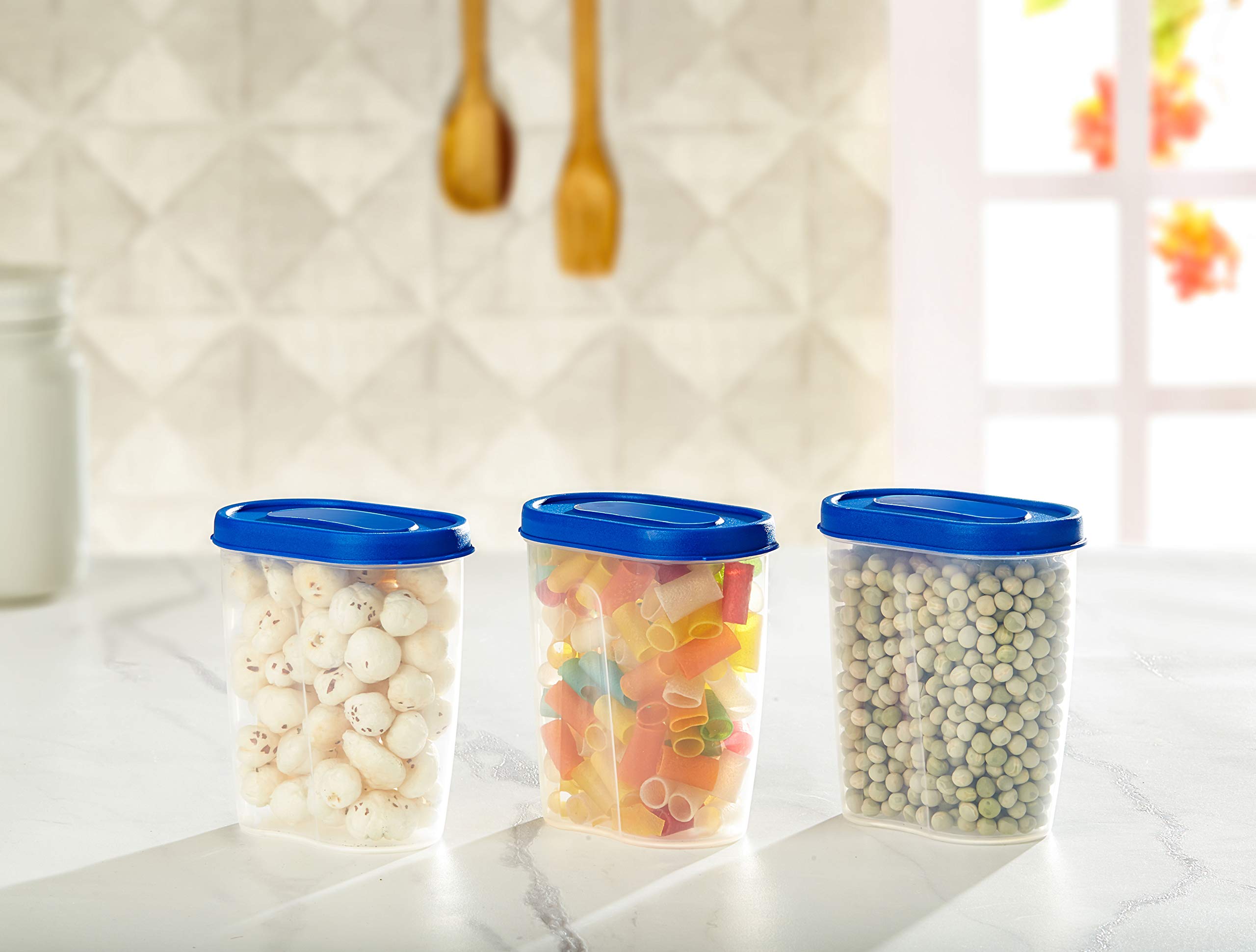 Amazon Brand - Solimo Set of 3 Grocery Jar (450ml), Blue 4