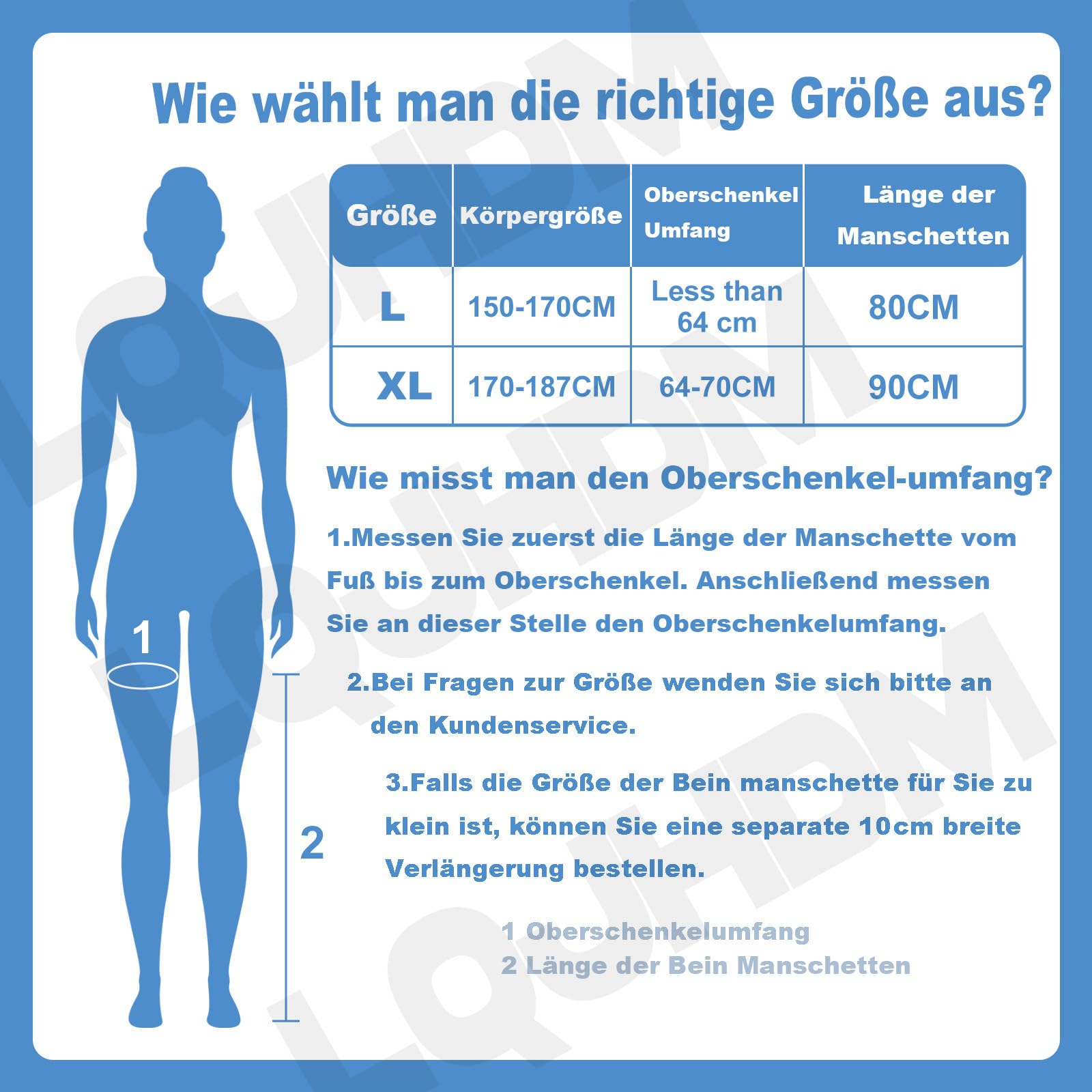 Lymphdrainage Gerät für Beine und Bauch, 6 Kammern Professionelles Beinmassagegerät für Lymphdrainage Lipödem, 30-240mmHg Einstellbarer Druck (Schwarz Beine, L)