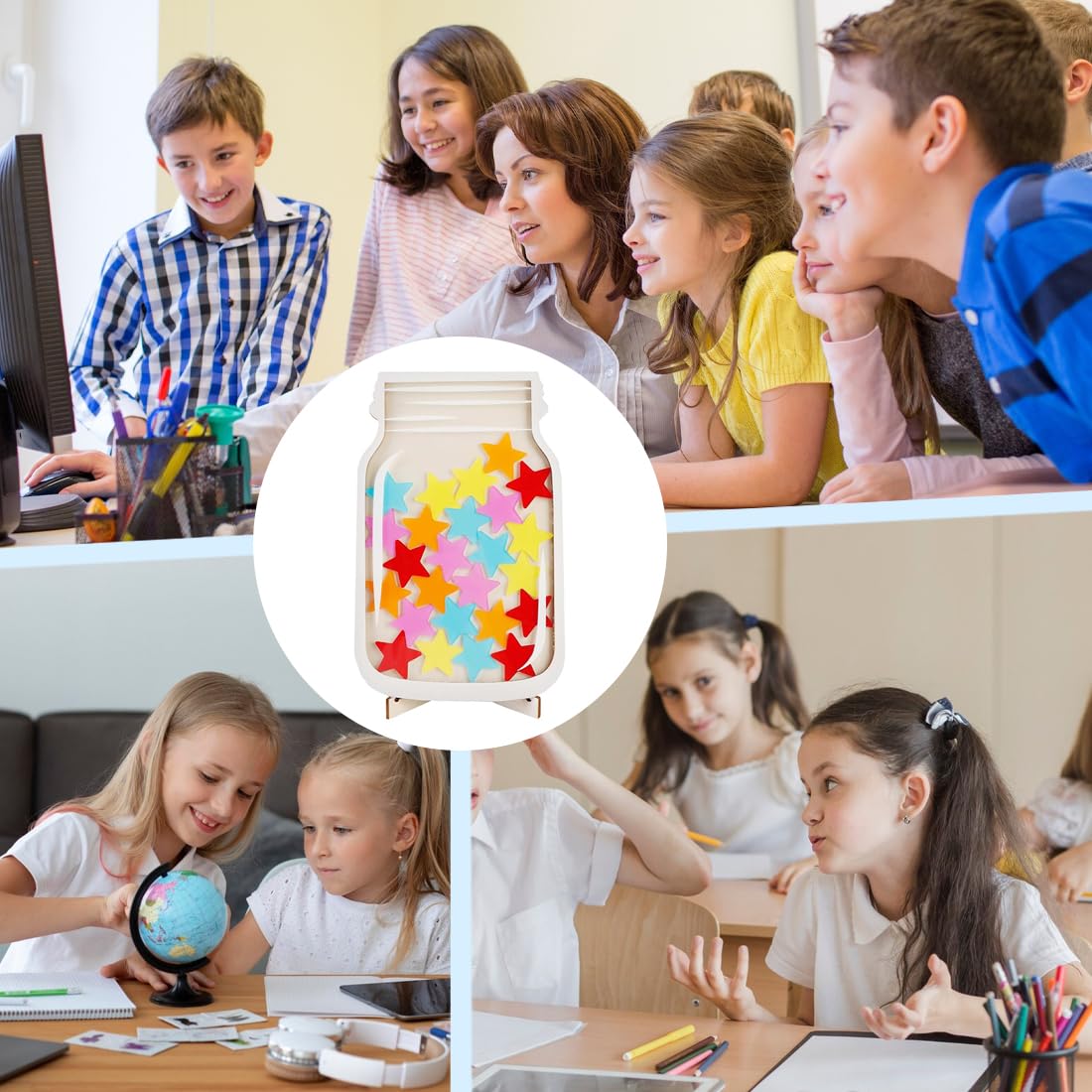 GXGM Barattolo Premio Stella per Bambini,Vaso Ricompensa per Il Buon Comportamento,Barattolo di Ricompensa Personalizzato,Adatto per Insegnanti in Classe,a Casa e a Scuola