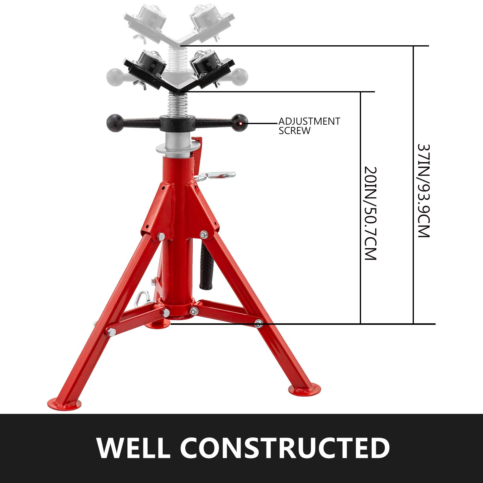 Mophorn Pipe Jack Stand With 4Ball Transfer VHead and Folding Legs