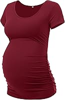 Vista 12 de Peauty Women's Maternity Side Ruched Shirts Salvia