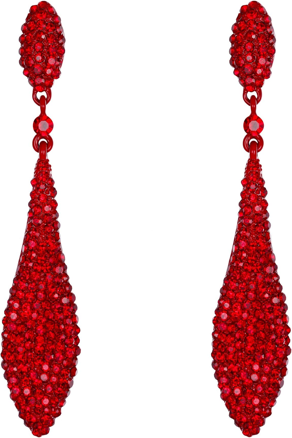 Austrian Crystal Wedding Prom Jewelry Double Waterdrop Bridal Party Pierced Dangle Earrings for Women