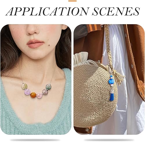 Vista 208 de FASHEWELRY 10 cuentas de cristal hechas a mano, cuentas florales de cristal, cuentas espaciadoras de flores de trompeta transparentes, cuentas