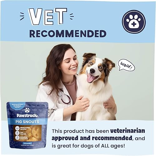 Miniatura 5 de Pawstruck Hocicos naturales de cerdo tostado lento para perros  Premium, de un solo ingrediente, bajo en grasa de cerdo masticable para todas las