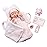 JC Toys - La Newborn Nursery | Deluxe Carry Basket Soft Body Baby Doll 8 Piece Gift Set | 15.5 Life-Like Posable Newborn Doll w/Accessories | Elephant Theme| Ages 2+