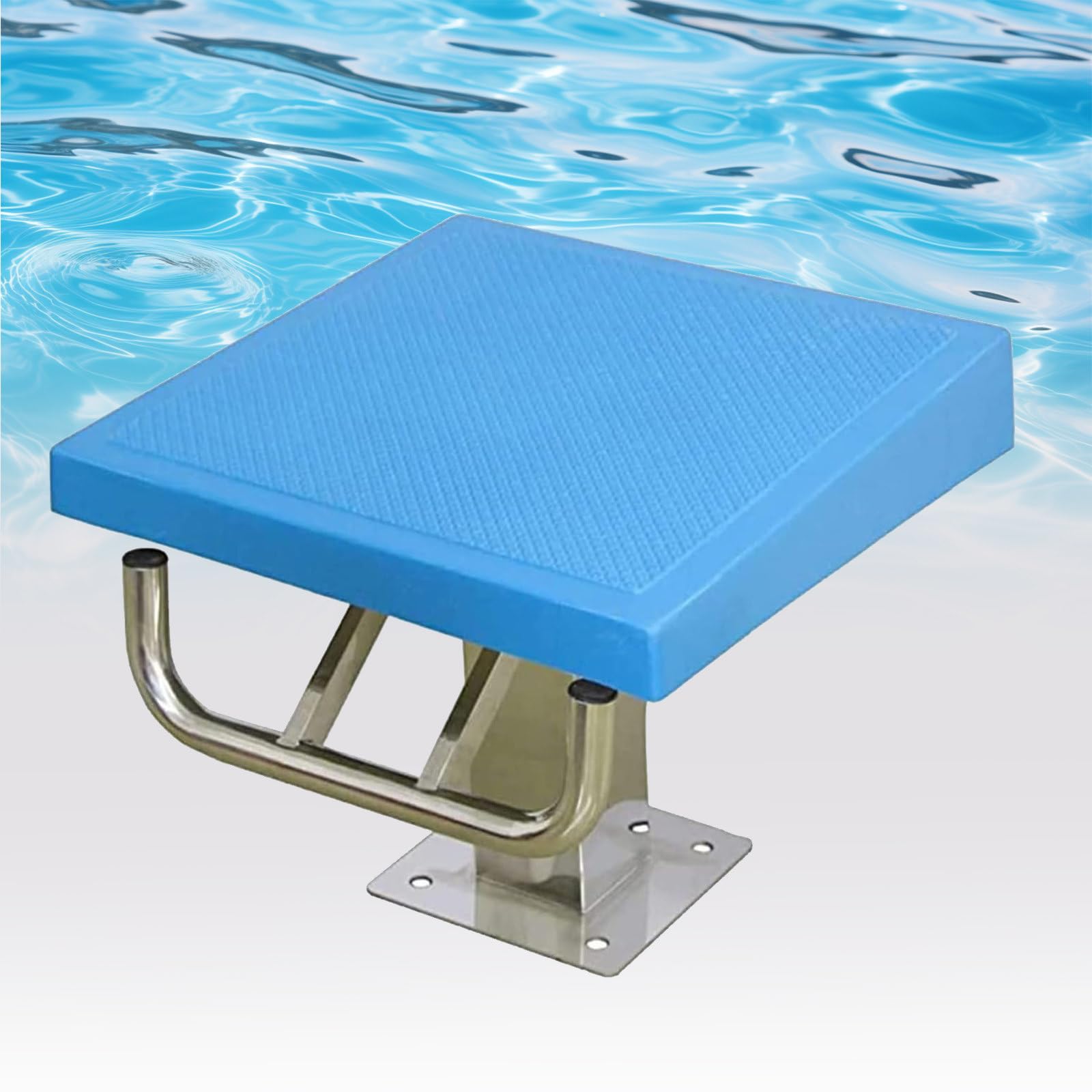 Tavola da immersione per piscina, base in acciaio inox con superficie antiscivolo, piattaforma per allenamento da competizione