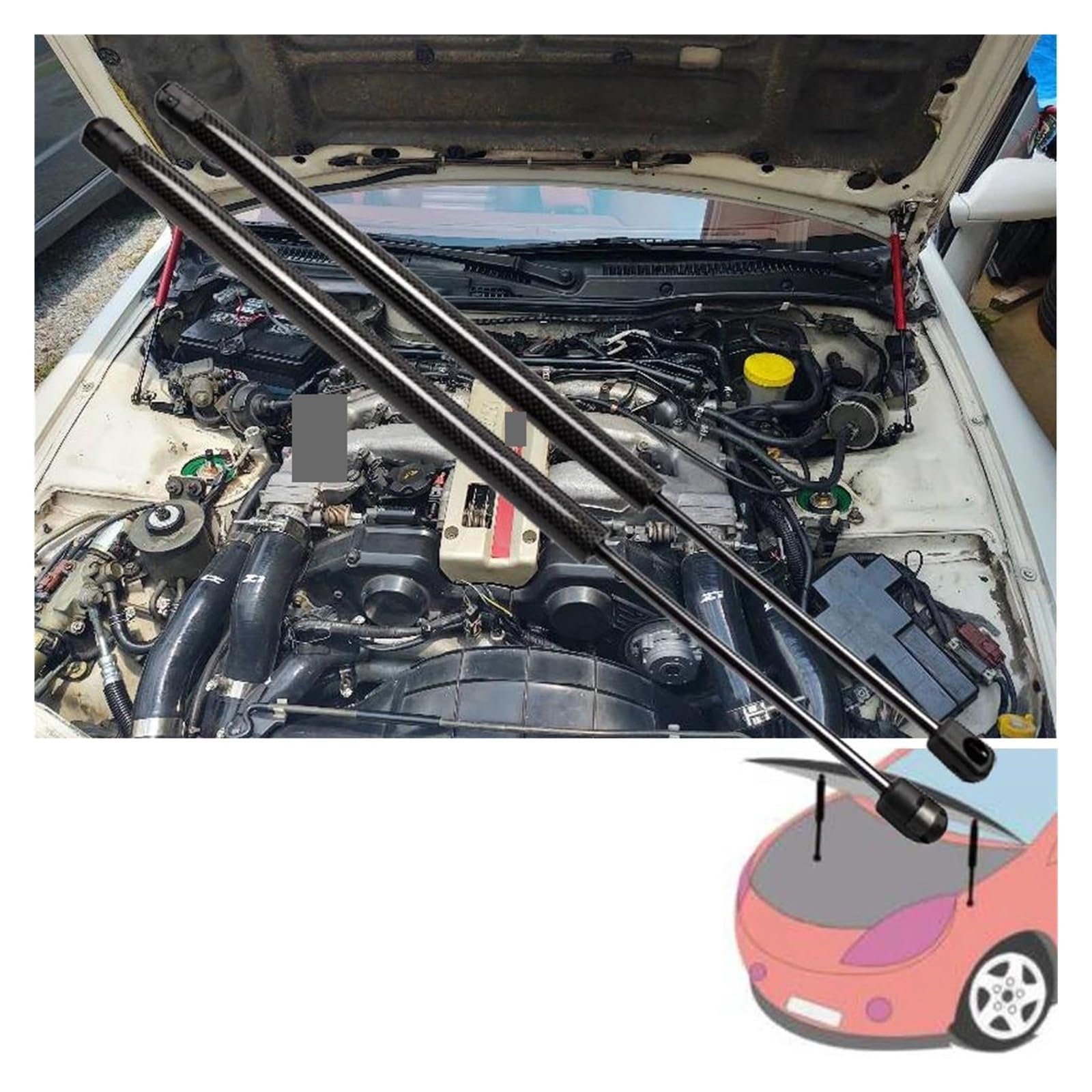 Amazon | ボンボンネットダンパー フロントボンネットフードダンパー