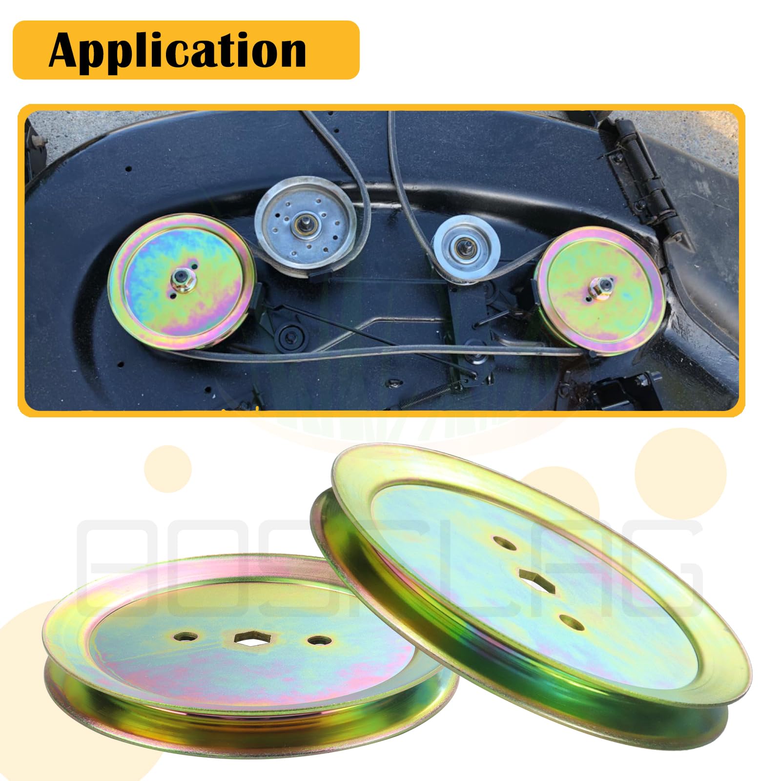 Puleggia UC23728 Puleggia Mandrino Per Tosaerba John Deere 102, D100, X105, X145 E Scotts, Sabre - Ricambio GX20367 Molla Testina Decespugliatore - Foto 3