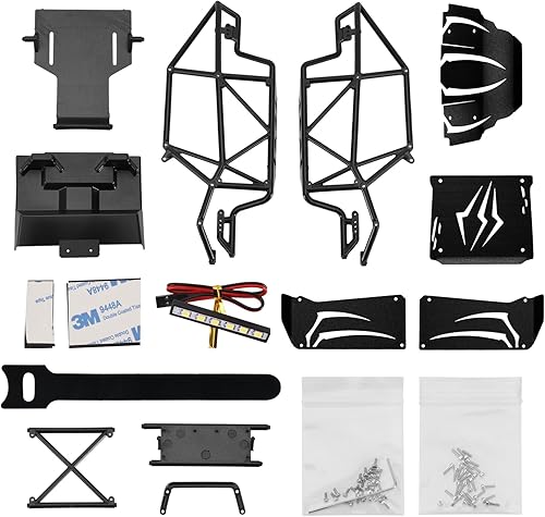 Miniatura 3 de INJORA Kit de chasis de aluminio de nylon Rock Buggy Body Shell para 124 RC Crawler Car Axial SCX24 C10 JLU Bronco Piezas de actualización (negro)