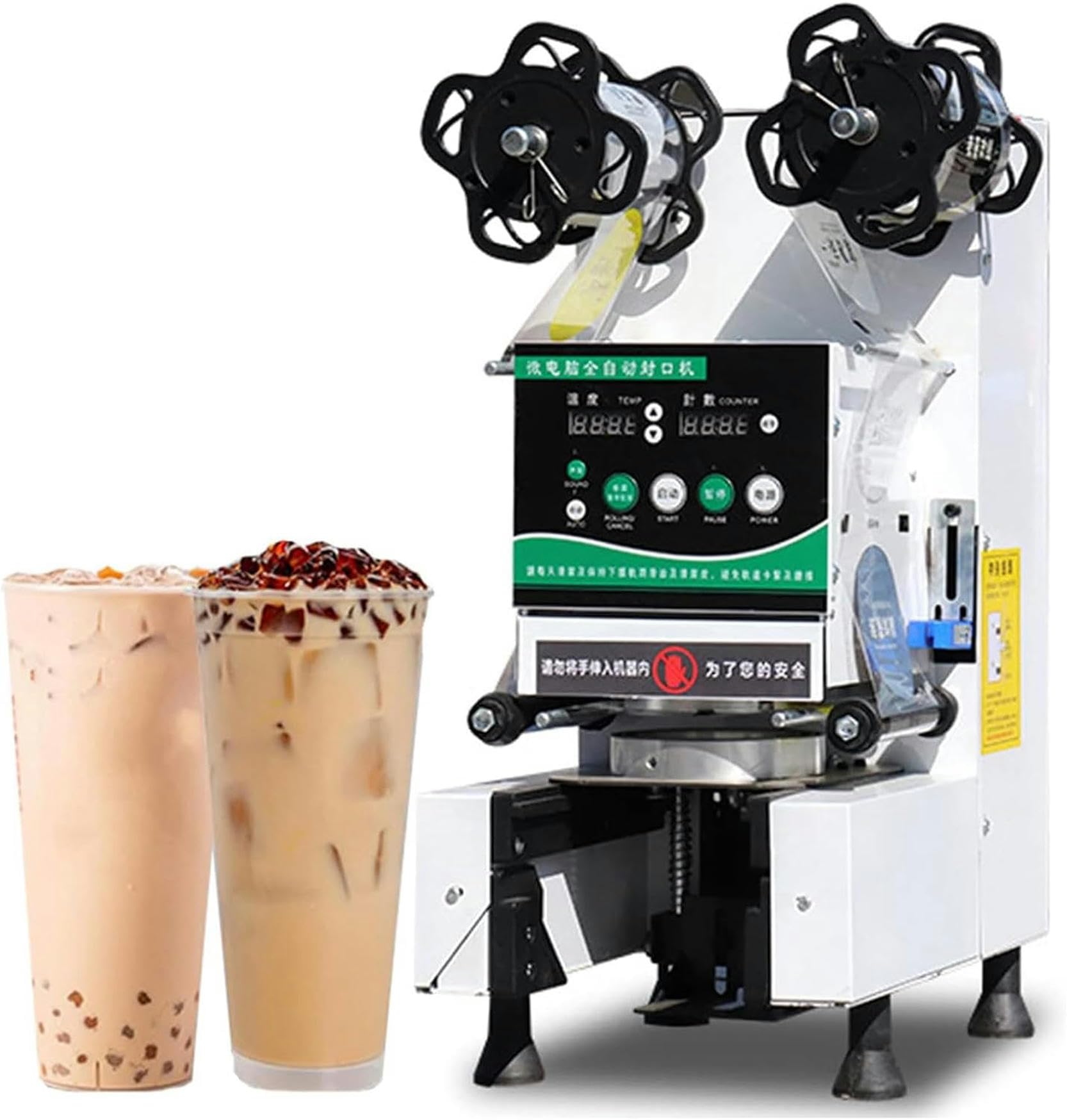 FHRKA Fully Automatic Commercial 480W Electric Cup Sealing Machine Cup Sealer Tea/Milk Tea/Juice/Drink Sealing Machine