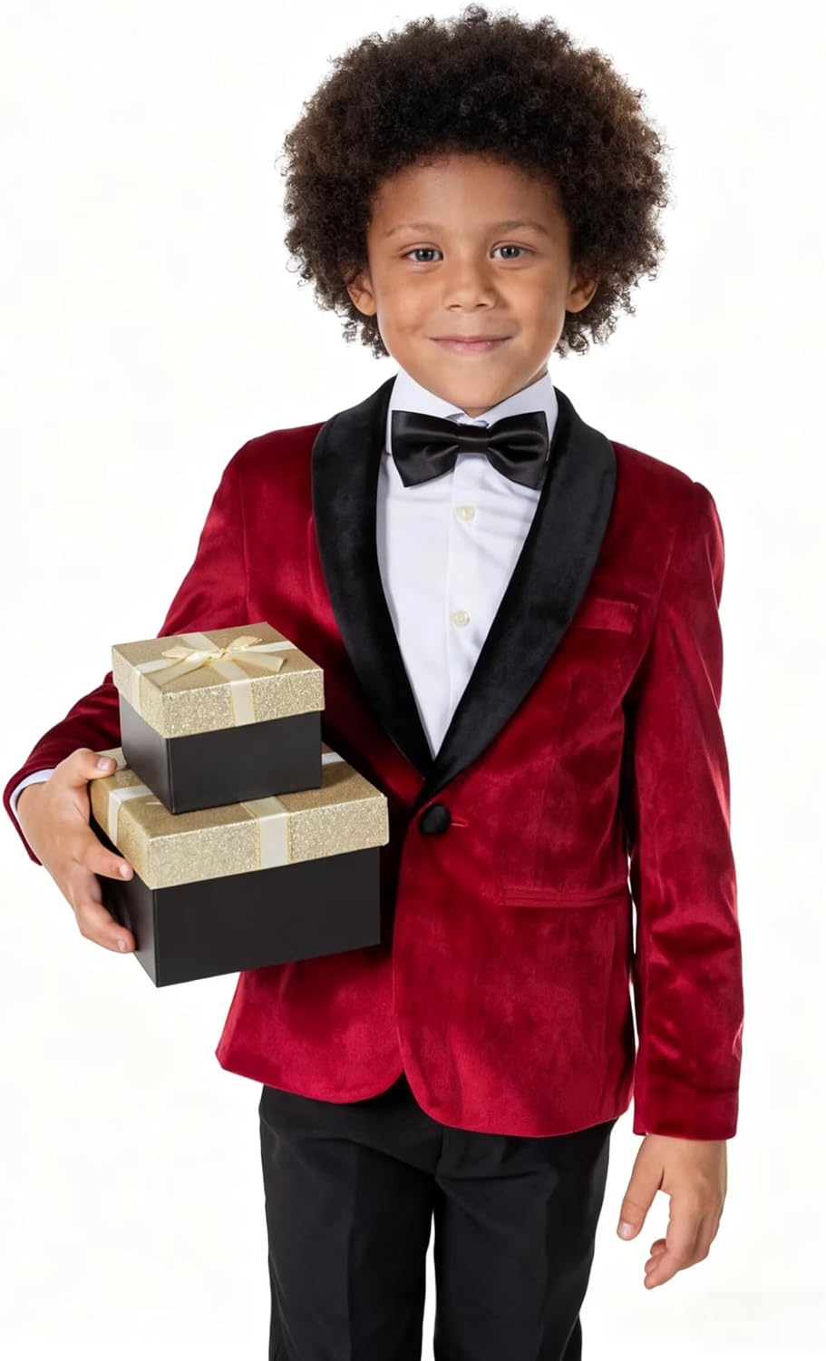 ORBITRAY Velvet Page Boy Blazer for Wedding Boys Velvet Kid Toddler Tuxedo Suit Jacket