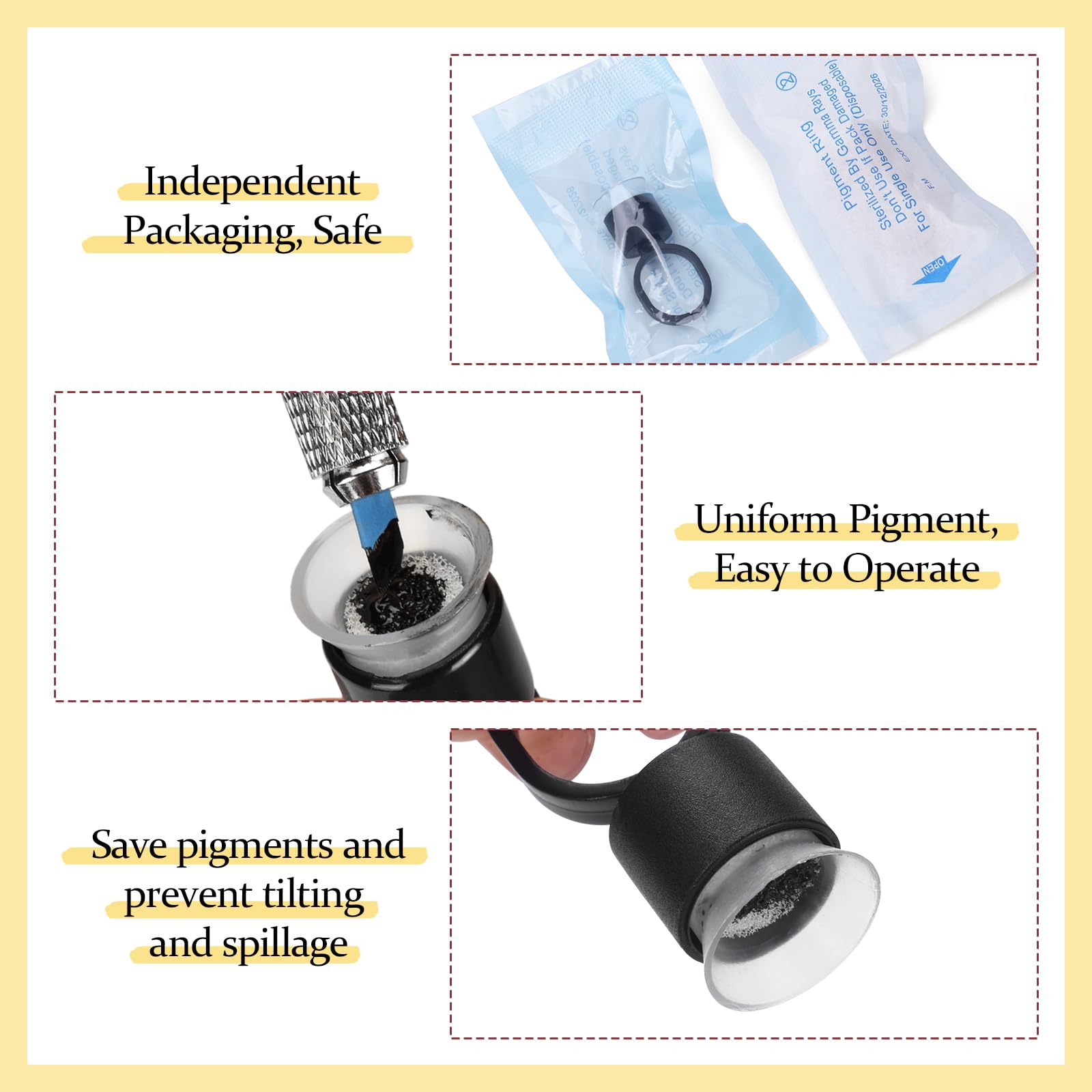 ATOMUS Kit de microblading dorado completo semipermanente, herramienta para tatuaje profesional, 2 unidades, bolígrafo manual de cejas 18U 3RL, suministros de tatuaje