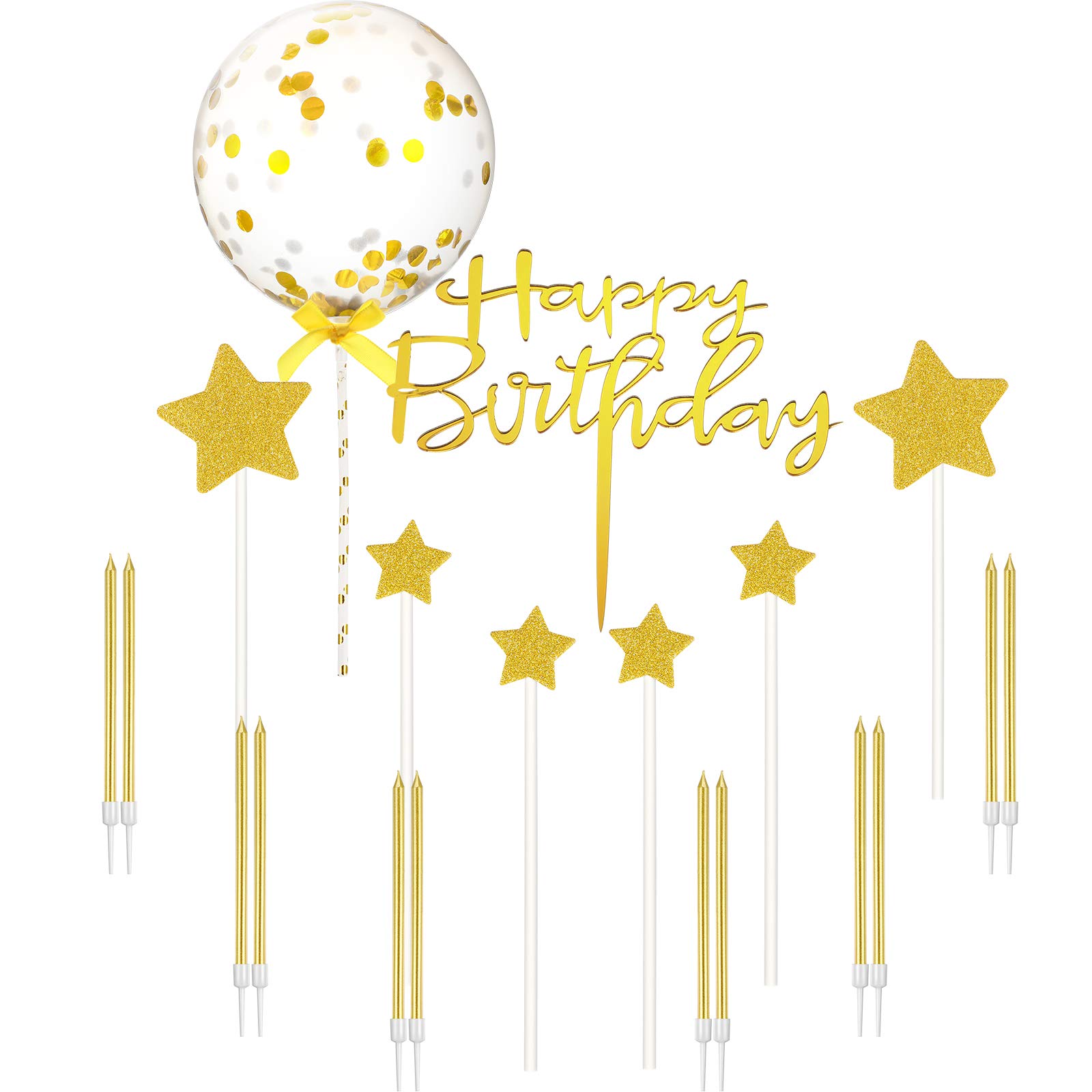 Buy Birthday Cake Decoration Kit, Gold Glitter Happy Birthday Cake